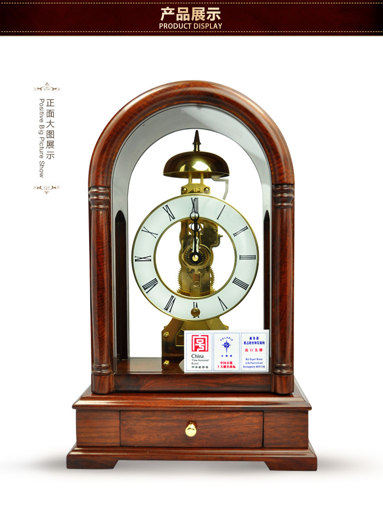 時(shí)間的弦音 重新演繹古典美學(xué)—— ‘T332H’ 歐式實(shí)木機(jī)械透視臺鐘鑒賞